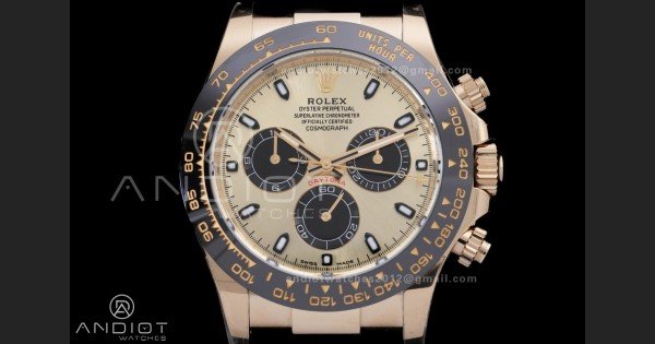 Daytona 116518 BTF 1:1 Best Edition YG/Black Dial on Oysterflex Rubber Strap DD4130 - Image 3
