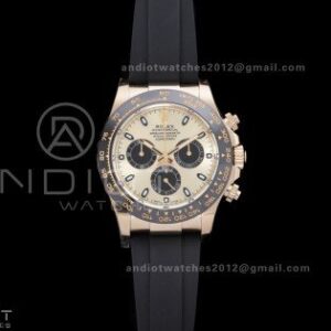 Daytona 116518 BTF 1:1 Best Edition YG/Black Dial on Oysterflex Rubber Strap DD4130