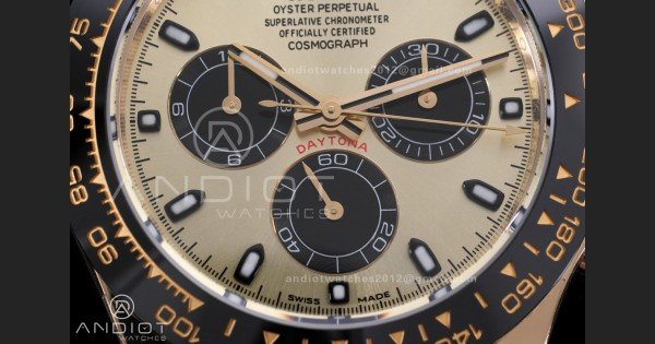 Daytona 116518 BTF 1:1 Best Edition YG/Black Dial on Oysterflex Rubber Strap DD4130 - Image 5