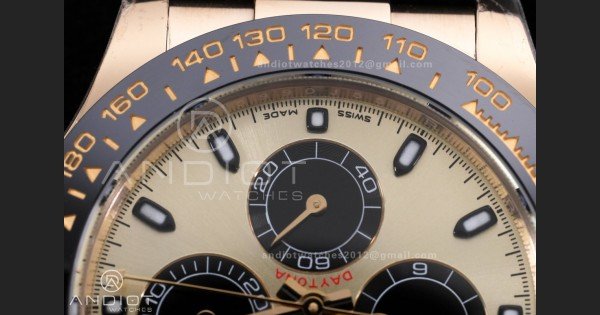 Daytona 116518 BTF 1:1 Best Edition YG/Black Dial on Oysterflex Rubber Strap DD4130 - Image 6