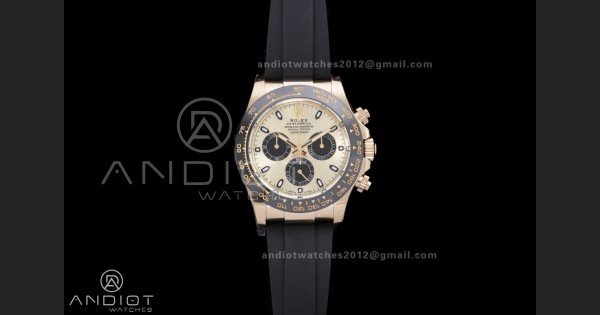Daytona 116518 BTF 1:1 Best Edition YG/Black Dial on Oysterflex Rubber Strap DD4130