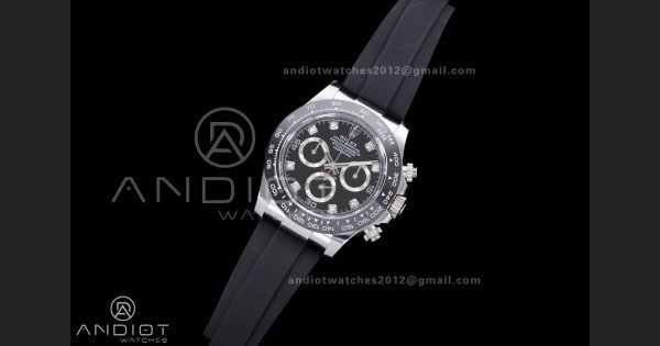 Daytona 116519 BTF 1:1 Best Edition Black Diamonds Dial on Oysterflex Rubber Strap DD4130 - Image 2