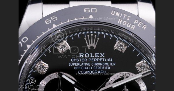 Daytona 116519 BTF 1:1 Best Edition Black Diamonds Dial on Oysterflex Rubber Strap DD4130 - Image 4