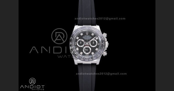 Daytona 116519 BTF 1:1 Best Edition Black Diamonds Dial on Oysterflex Rubber Strap DD4130