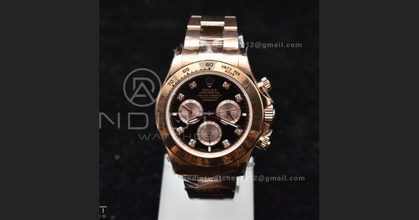 Daytona 126505 QF 1:1 Best Edition Black/RG Diamonds Dial on RG Braclet SH4131 V5 - Image 3