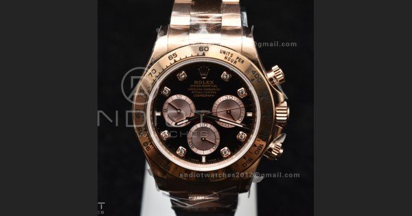 Daytona 126505 QF 1:1 Best Edition Black/RG Diamonds Dial on RG Braclet SH4131 V5 - Image 5