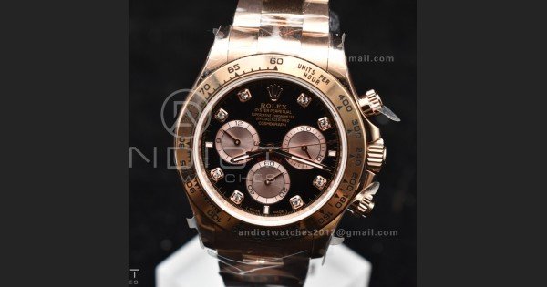 Daytona 126505 QF 1:1 Best Edition Black/RG Diamonds Dial on RG Braclet SH4131 V5 - Image 6