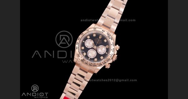 Daytona 126505 VSF 1:1 Best Edition 904L Steel Black/diamond RG Dial on RG Braclet DD4131 V3 (Weighted) - Image 2