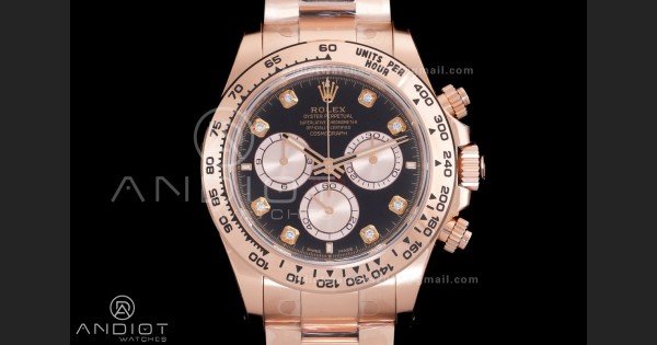 Daytona 126505 VSF 1:1 Best Edition 904L Steel Black/diamond RG Dial on RG Braclet DD4131 V3 (Weighted) - Image 3
