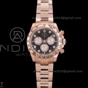 Daytona 126505 VSF 1:1 Best Edition 904L Steel Black/diamond RG Dial on RG Braclet DD4131 V3 (Weighted)