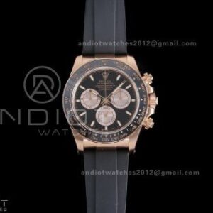 Daytona 126515 Gain Weight VSF 1:1 Best Edition Black Dial RG Sub-dial Stick Marker On Oyster-flex Strap DD4131