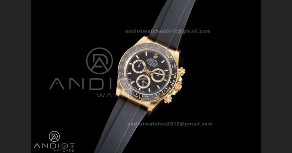 Daytona 126518 Gain Weight VSF 1:1 Best Edition Black Dial Gold Rim Black Sub-dial Stick Marker on Oyster-flex Strap DD4131 - Image 2