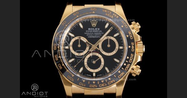 Daytona 126518 Gain Weight VSF 1:1 Best Edition Black Dial Gold Rim Black Sub-dial Stick Marker on Oyster-flex Strap DD4131 - Image 3