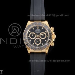 Daytona 126518 Gain Weight VSF 1:1 Best Edition Black Dial Gold Rim Black Sub-dial Stick Marker on Oyster-flex Strap DD4131