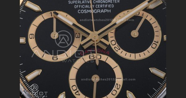 Daytona 126518 Gain Weight VSF 1:1 Best Edition Black Dial Gold Rim Black Sub-dial Stick Marker on Oyster-flex Strap DD4131 - Image 5