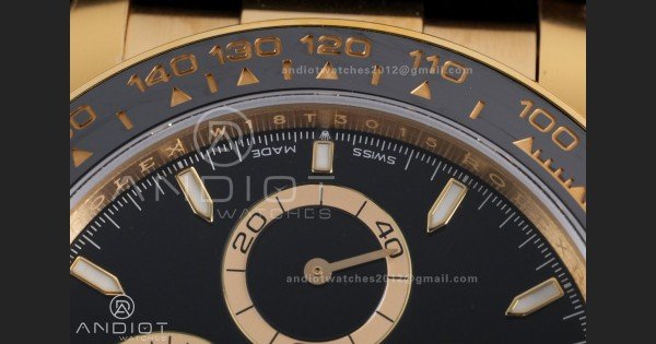 Daytona 126518 Gain Weight VSF 1:1 Best Edition Black Dial Gold Rim Black Sub-dial Stick Marker on Oyster-flex Strap DD4131 - Image 6