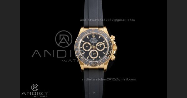 Daytona 126518 Gain Weight VSF 1:1 Best Edition Black Dial Gold Rim Black Sub-dial Stick Marker on Oyster-flex Strap DD4131