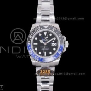 GMT-Master II 126710 BLNR Black/Blue V3 904L SS QF 1:1 Batman Best Edition Black Dial On Oyster Bracelet DD3285