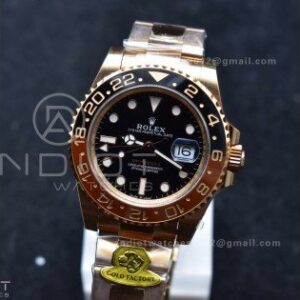 GMT Master II 126715 CHNR Gain Weight Gold Factory 1:1 Best Edition Black Dial on RG Bracelet VR3285 CHS