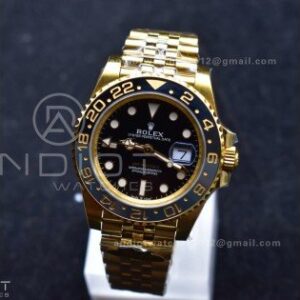GMT Master II 126718 GRNR Gain Weight Gold Factory 1:1 Best Edition Black Dial on YG Jubilee Bracelet VR3285 CHS