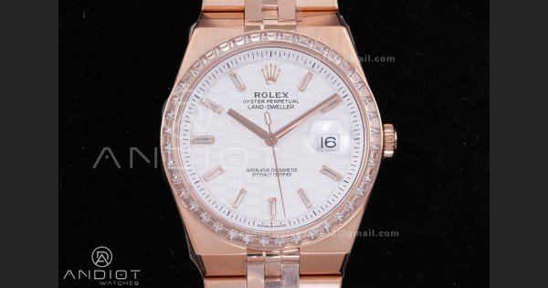 Land Dweller 127385 Diamond Bezel RG ESF White Dial T Diamond Marker On RG Bracelet A7135 - Image 3