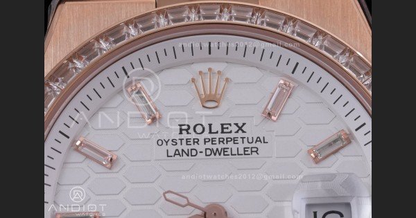 Land Dweller 127385 Diamond Bezel RG ESF White Dial T Diamond Marker On RG Bracelet A7135 - Image 4