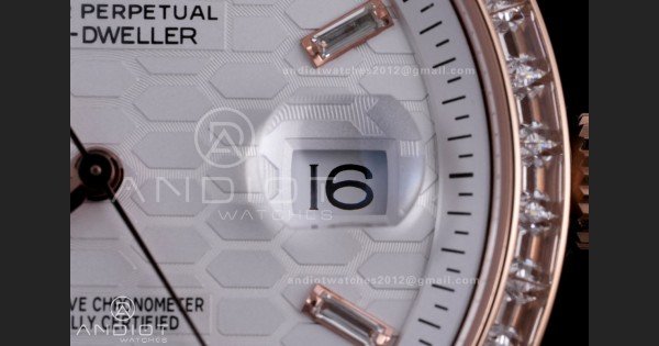 Land Dweller 127385 Diamond Bezel RG ESF White Dial T Diamond Marker On RG Bracelet A7135 - Image 6