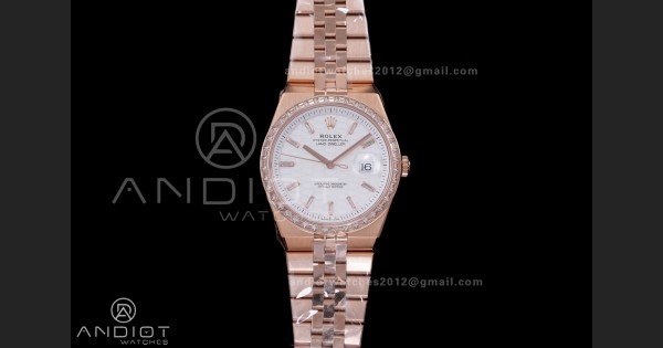 Land Dweller 127385 Diamond Bezel RG ESF White Dial T Diamond Marker On RG Bracelet A7135