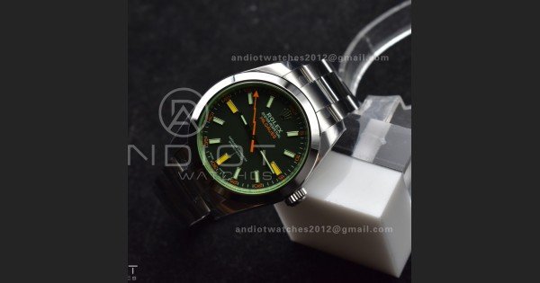 Milgauss 116400 GV Real Green Sapphire 904L SS VSF 1:1 Best Edition Black Dial on 904L SS Bracelet SA3131 - Image 3