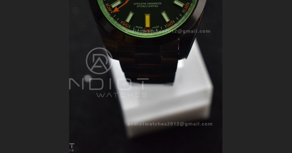 Milgauss 116400 GV Real Green Sapphire 904L SS VSF 1:1 Best Edition Black Dial on 904L SS Bracelet SA3131 - Image 6