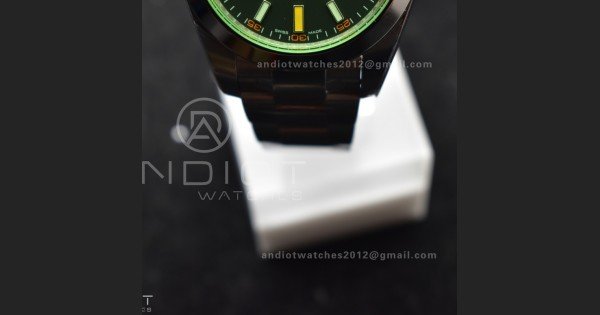 Milgauss 116400 GV Real Green Sapphire 904L SS VSF 1:1 Best Edition Black Dial on 904L SS Bracelet SA3131 - Image 7