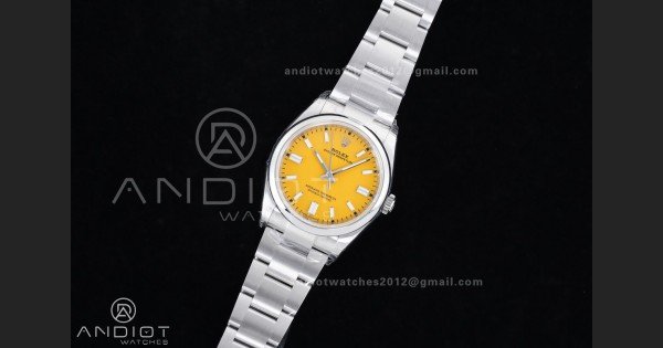 Oyster Perpetual 126000 36mm VSF 1:1 Best Edition 904L Steel Yellow Dial DD3230 V2 - Image 2