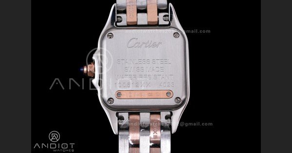 Panthère 22mm BVF 1:1 Best Edition SS/RG White Dial Diamonds Bezel on SS/RG Bracelet Ronda Quartz - Image 5