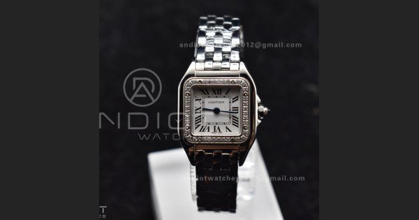 Panthère 22mm BVF 1:1 Best Edition SS White Dial Diamonds Bezel on SS Bracelet Ronda Quartz - Image 2