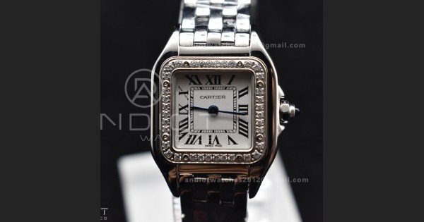 Panthère 22mm BVF 1:1 Best Edition SS White Dial Diamonds Bezel on SS Bracelet Ronda Quartz - Image 4