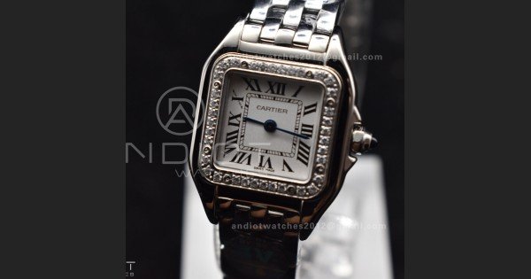 Panthère 22mm BVF 1:1 Best Edition SS White Dial Diamonds Bezel on SS Bracelet Ronda Quartz - Image 5