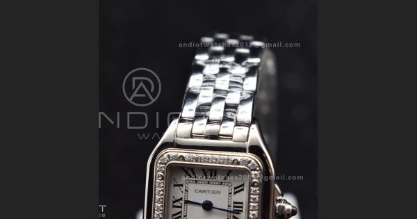 Panthère 22mm BVF 1:1 Best Edition SS White Dial Diamonds Bezel on SS Bracelet Ronda Quartz - Image 6