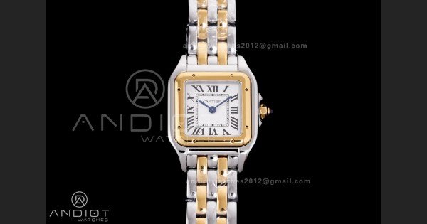 Panthère 22mm BVF 1:1 Best Edition SS/YG White Dial on SS/YG Bracelet Ronda Quartz - Image 3
