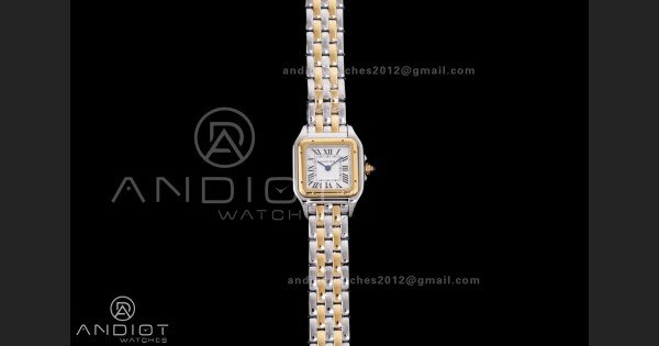 Panthère 22mm BVF 1:1 Best Edition SS/YG White Dial on SS/YG Bracelet Ronda Quartz