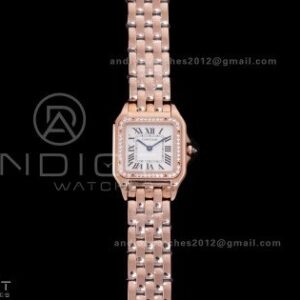 Panthère 27mm BVF 1:1 Best Edition RG White Dial Diamonds Bezel on RG Bracelet Ronda Quartz
