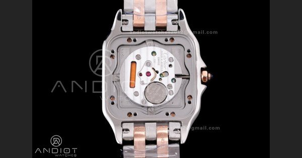 Panthère 27mm BVF 1:1 Best Edition SS/RG White Dial Diamonds Bezel on SS/RG Bracelet Ronda Quartz - Image 7