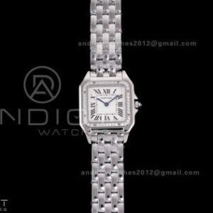 Panthère 27mm BVF 1:1 Best Edition SS White Dial Diamonds Bezel on SS Bracelet Ronda Quartz