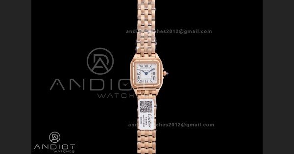 Panthère Ladies 22mm RG AF 1:1 Best Edition White Dial on RG Bracelet Ronda Quartz