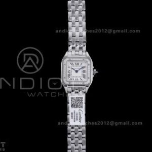 Panthère Ladies 22mm SS AF 1:1 Best Edition White Dial Diamonds Bezel on SS Bracelet Ronda Quartz