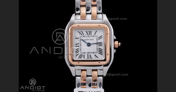 Panthère Ladies 22mm SS/RG AF 1:1 Best Edition White Dial on SS/RG Bracelet Ronda Quartz - Image 3
