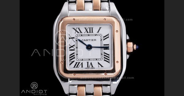 Panthère Ladies 22mm SS/RG AF 1:1 Best Edition White Dial on SS/RG Bracelet Ronda Quartz - Image 4