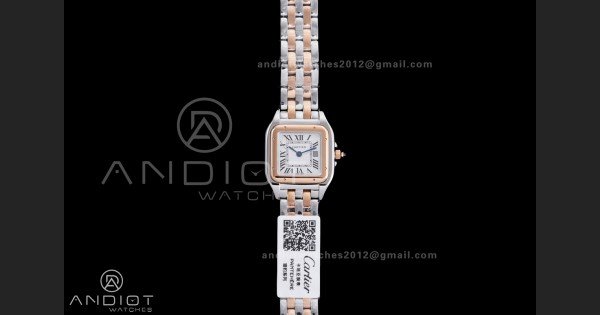 Panthère Ladies 22mm SS/RG AF 1:1 Best Edition White Dial on SS/RG Bracelet Ronda Quartz
