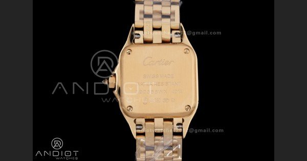 Panthère Ladies 22mm YG AF 1:1 Best Edition White Dial Diamonds Bezel on YG Bracelet Ronda Quartz - Image 5