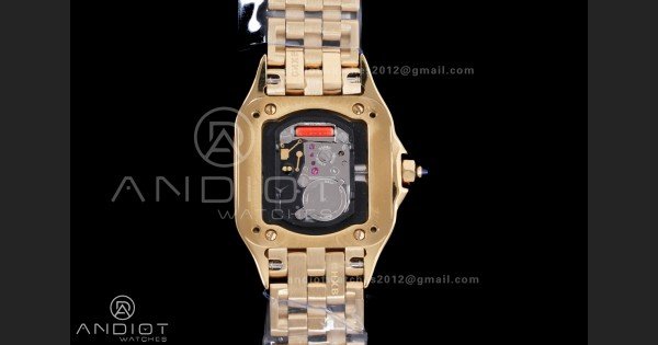 Panthère Ladies 22mm YG AF 1:1 Best Edition White Dial Diamonds Bezel on YG Bracelet Ronda Quartz - Image 8
