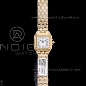 Panthère Ladies 22mm YG AF 1:1 Best Edition White Dial on YG Bracelet Ronda Quartz
